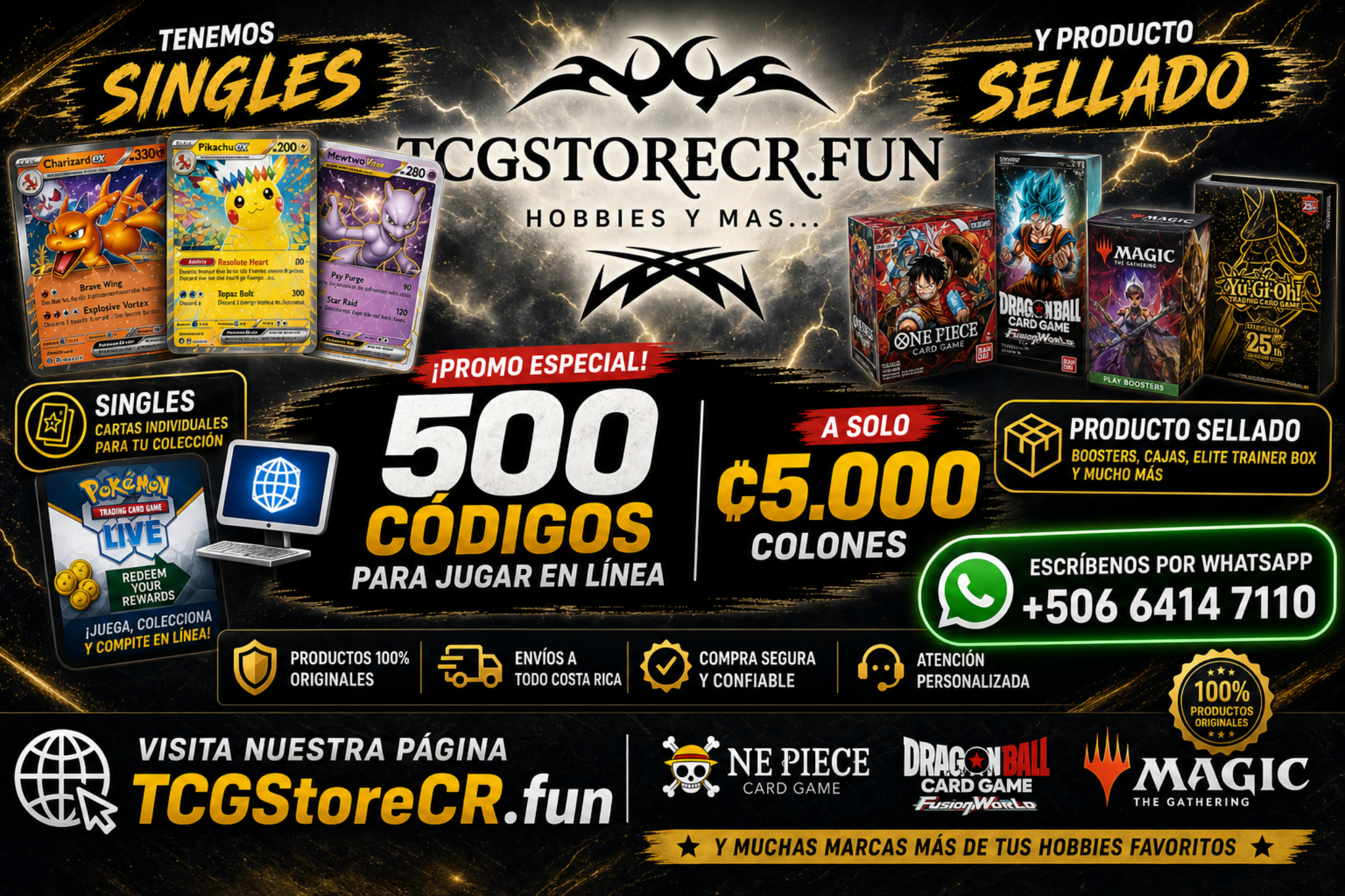 Promoción TCGStoreCR.fun códigos JCC