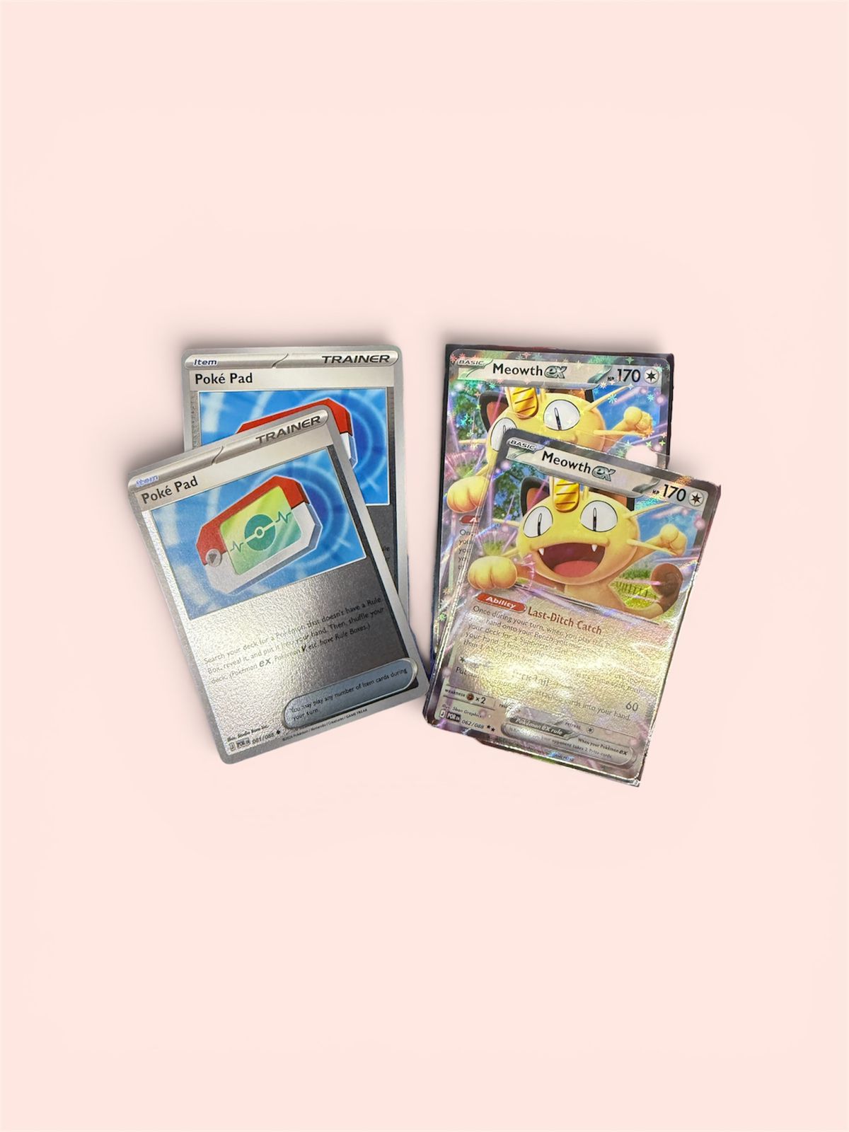 Meowth ex y Poké Pad Reverse